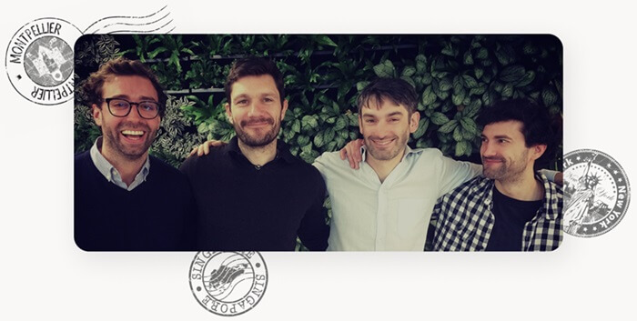 Les 4 co-fondateurs d'Enerfip (Édouard Dischamp, Julien Hostache, Sebastien Jamme, Léo Lemordant)
