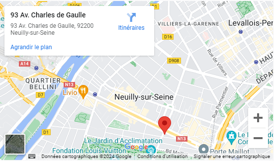 [Carte] Emplacement du siège social de Placement-direct à Neuilly-sur-Seine