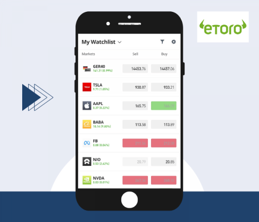 Application de trading mobile eToro